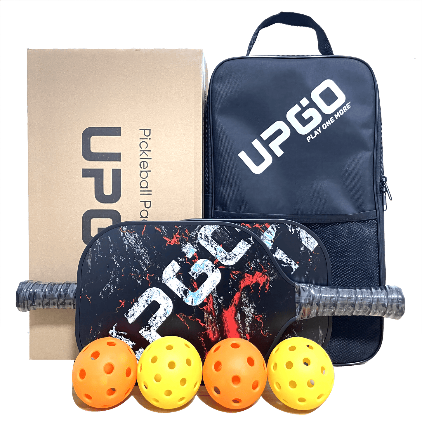 2024 Upgraded Pickleball Paddles, Graphite Fiber Polypropylene Honeycomb Core , Pickle Ball Set with 2 Pickle Ball Rackets, 4 Balls and Backpack